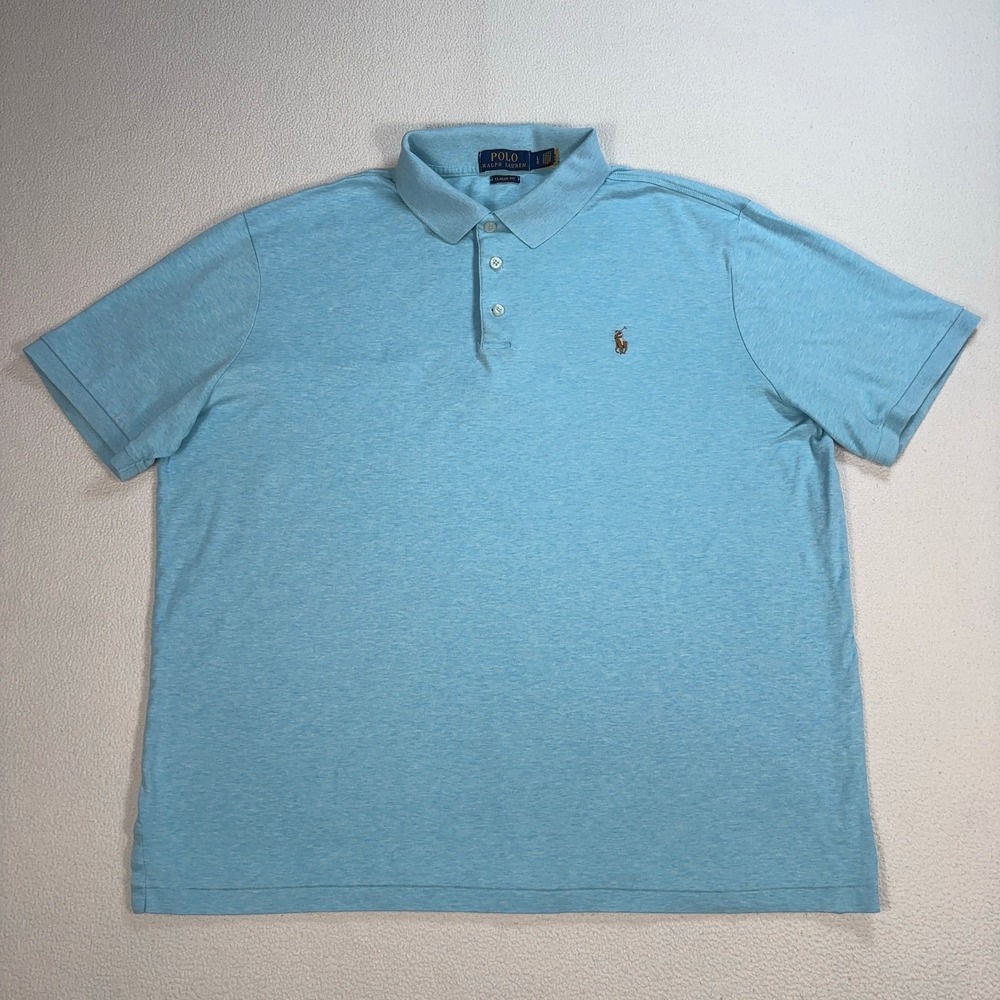 Polo Ralph Lauren Flesh Pony Polo Men's L Blue Classic Soft Cotton‎ Shirt
